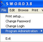 File > Program Administration Menu Option